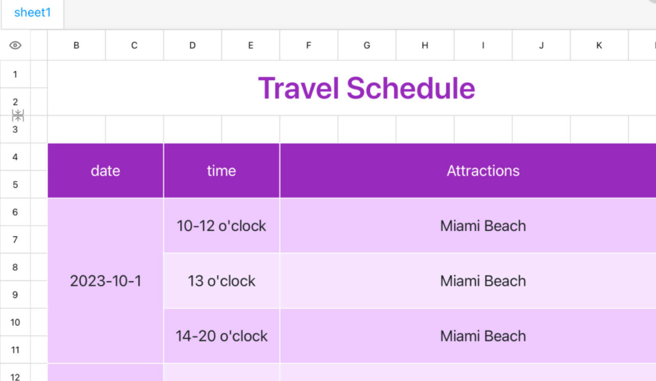 Travel Schedule